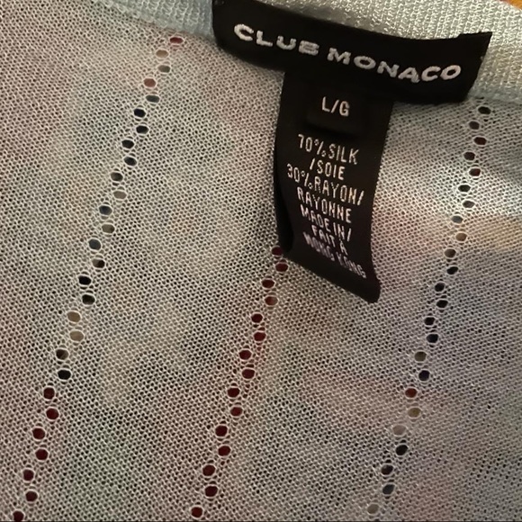 Club Monaco pastel blue silk cardigan - Picture 3 of 4